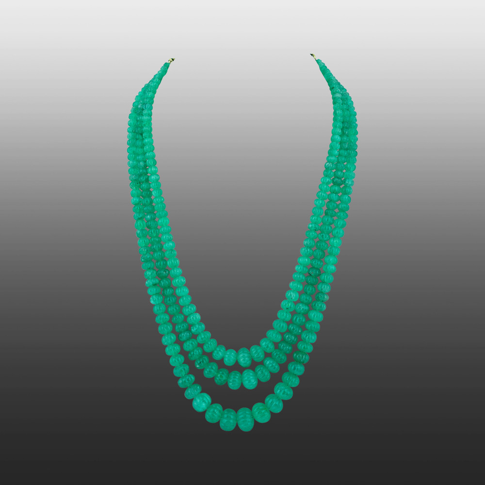 Multi-Layer Emerald Bead Necklace